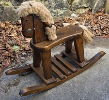 Vintage/Antique, handcrafted solid wood rocking horse.