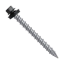 Metal ROOFING SCREWS: (250) 10 x 2" Black Hex Head Sheet Metal Roof Screw. Se...
