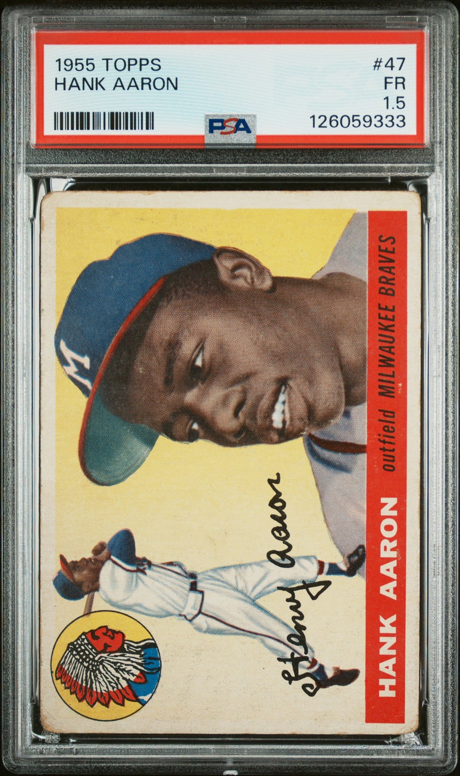 1955 TOPPS #47 HANK AARON PSA 1.5