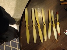7 Lot Vintage Model Airplane Propellers . Old Hard Plastic
