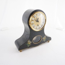 Pendeluhr Kaminuhr Tischuhr schwarzes Holz mechanische Uhr mit Handaufzug