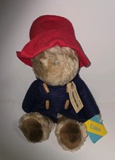 Vintage Paddington Bear Eden Toys 1975, 1981 Red Hat Blue Coat With Original Tag