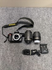 Nikon D60 10.2MP Digital Camera Kit 18-55mm / 55-200mm lenses batt / charger  