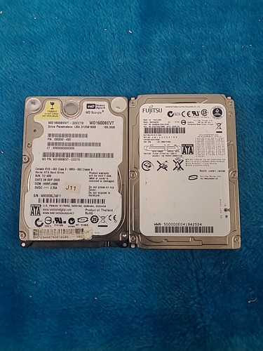 Fujitsu, mhx2300BT 300GB 2,5" SATA II + Western Digital Scorpio WD1600BEVT. Gebraucht.