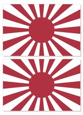 2pcs Japan Japanese Rising Sun Flag Vinyl Sticker Decals 3.5 2pcs Japan Japanese Rising Sun Flag Vinyl Sticker Decals 3.5