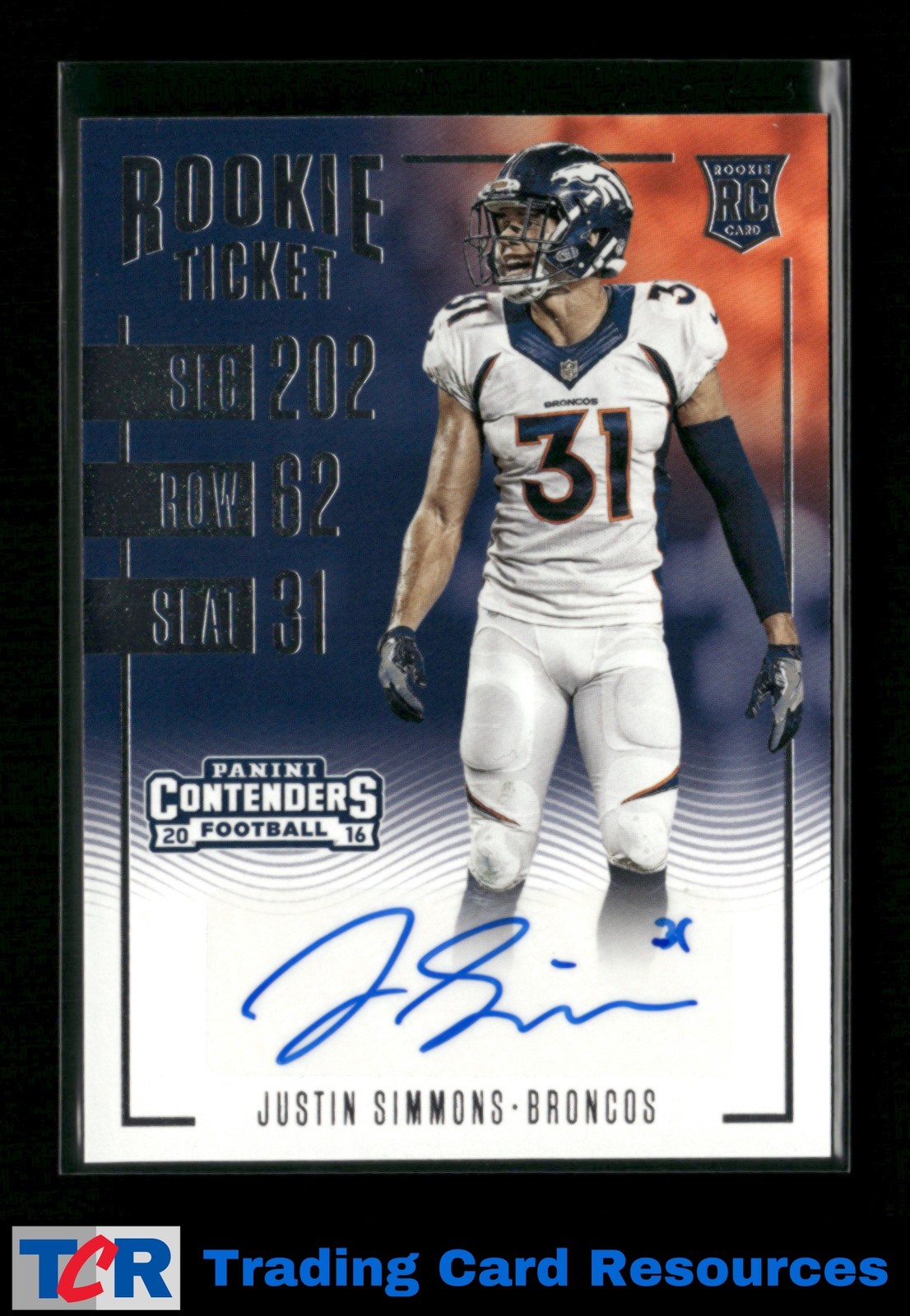 2016 Panini Contenders #231 Justin Simmons Auto