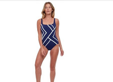 Gottex Women's Mirage Full Coverage Square Neck One Piece Blue Size 8 6906