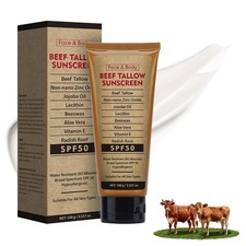 Beef Tallow Sunscreen with Zinc Oxide for Body Facial, Non-Toxic Natural Mine...