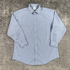Brooks Brothers Shirt Mens 16.5 Blue Striped Regent Fit Button Up 1818 Non Iron