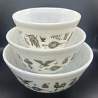 Vintage Pyrex Early American Bowls 401/402/403 Set of 3 Nice