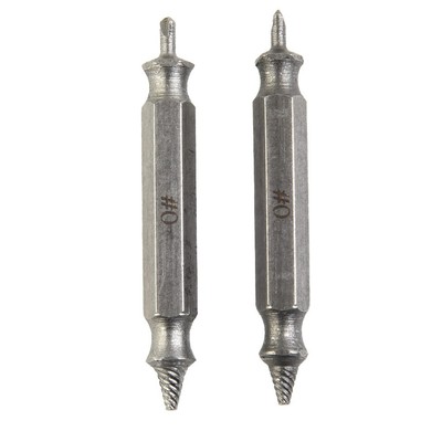 2pcs 0# Damaged Screw Extractor with Drill Bit Broken Screws Removal Tool 2-3mm