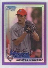 2010 Bowman Chrome Prospects Purple Refractor /899 Nick Hernandez Nicholas 0o9