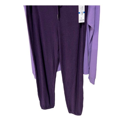 INSOMNIAX & FELINA PJ'S MIXED LOUNGE SET SOFT KNIT TOP & JOGGERS PURPLE XL NEW! - Picture 8 of 12