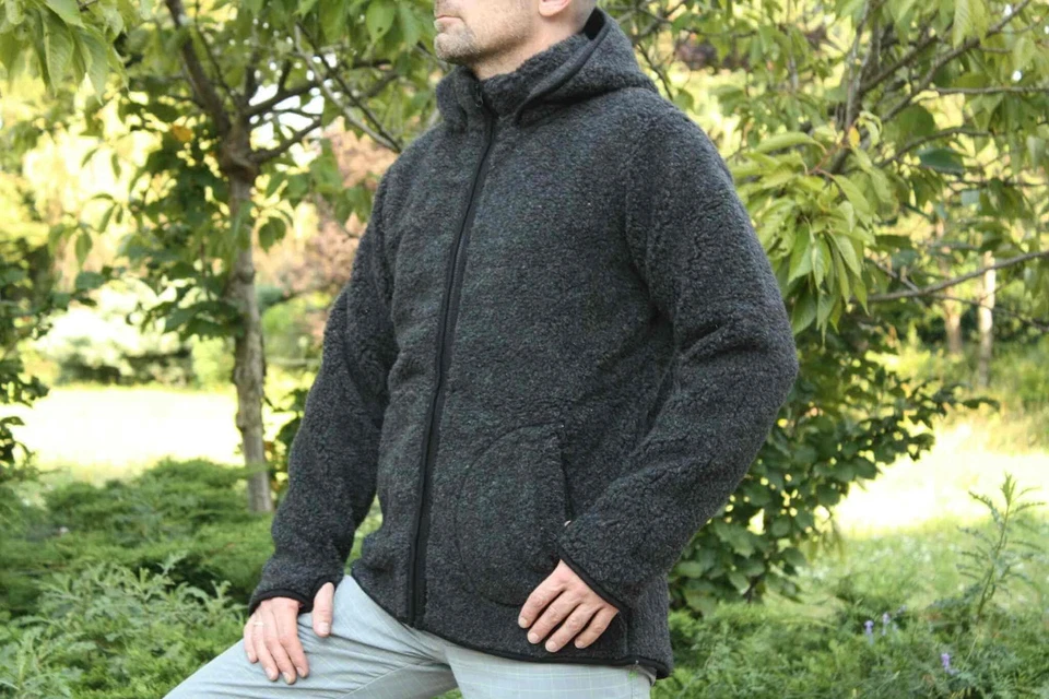 Perfect Wool Merino-Wolljacke Kapuze, 100 % Merinowolle, Outdoor Jacken Herren - Bild 2 von 4