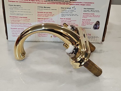 Delta C-Spout 2583-PBLHP Polished Brass Lavatory Faucet -Handles Sold Separately