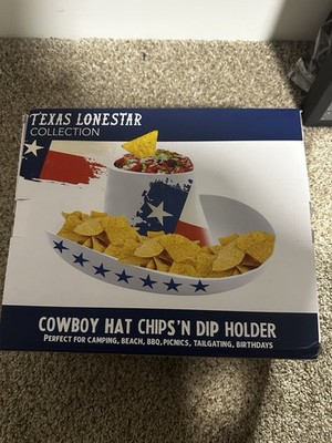 Texas Lonestar Collection Cowboy Hat Chips and Dip Holder  NEW 
