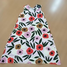 Uniqlo x Marimekko V-Neck Flower Pattern Dress Pink Size M - Brand New
