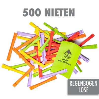 500 Regenbogenlose Nieten Tombola Lose Tombolalose -  Leider kein Gewinn