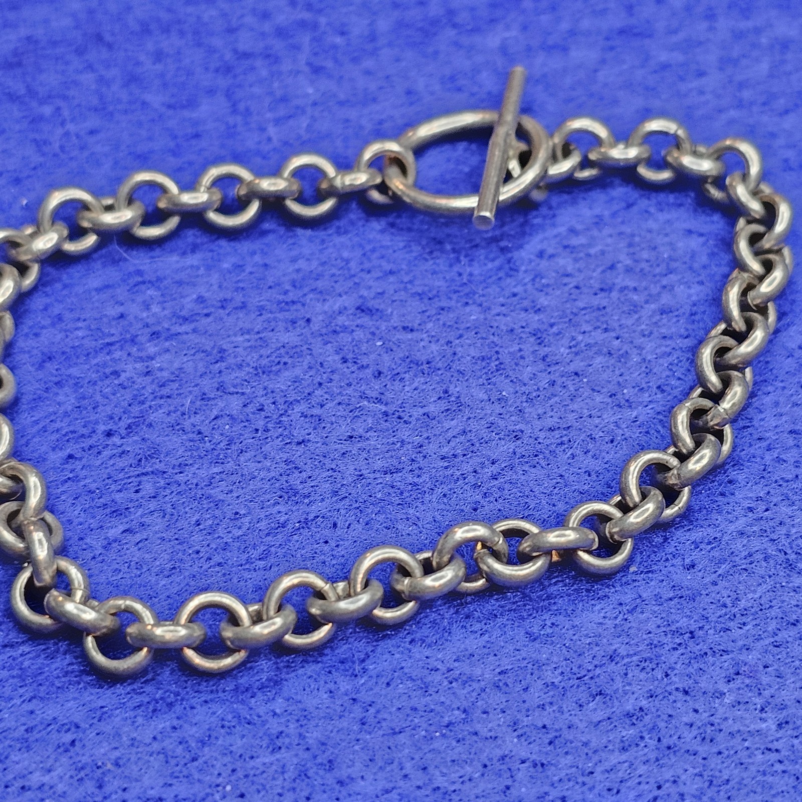 Solid 925 Sterling Silver Rolo Link Bracelet 7” 1… - image 6