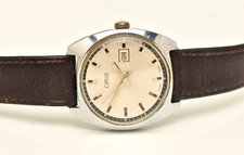 Oris Swiss Made Manual Wind Watch Silver Dial Date Brown Leather Strap