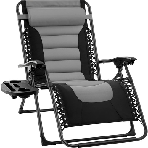 Oversized Padded Zero Gravity Chair, Folding Outdoor Patio Recliner, XL Anti ...