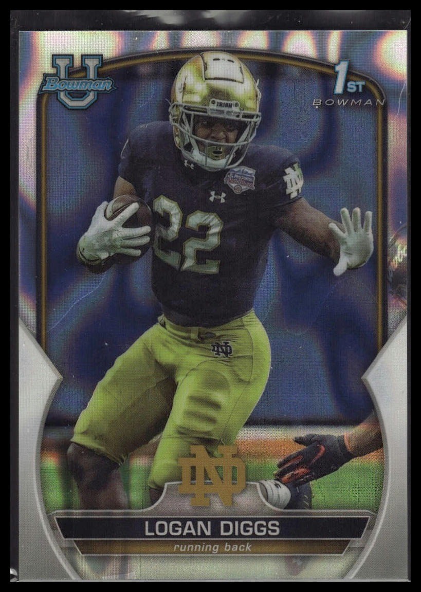 2022 Bowman University Chrome #38 Logan Diggs Lava Refractor #/100