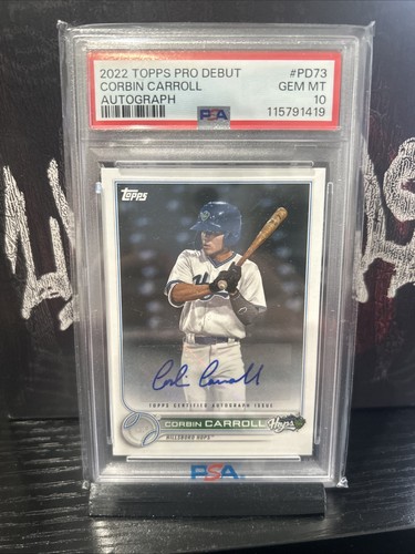 2022 Topps Pro Debut - Corbin Carroll #PD-73 Autograph PSA 10
