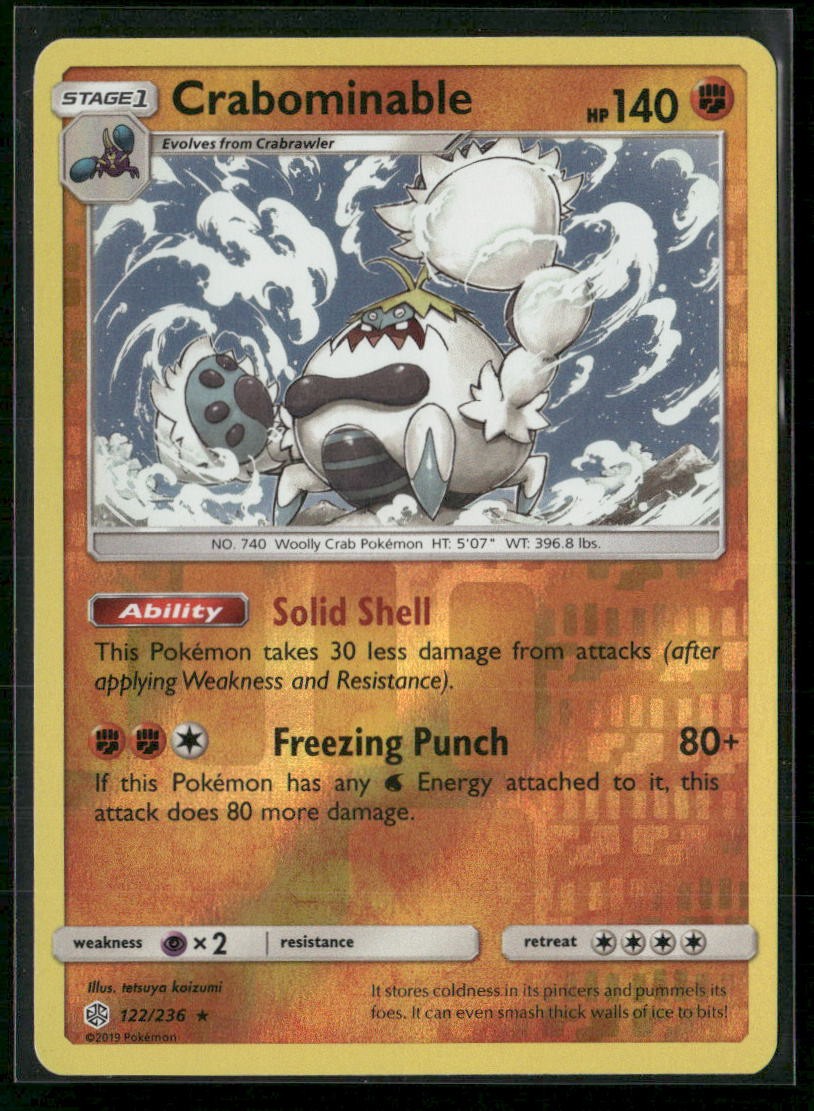 Crabominable SM - Cosmic Eclipse 122/236 Reverse Holo NM