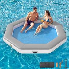 8FT Octagon Inflatable Floating Island, Woven...