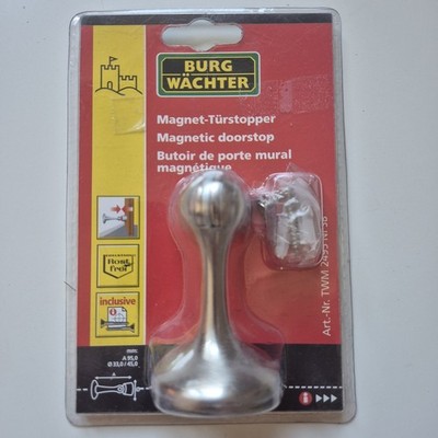 Burg Wächter Magnet-Türstopper TWM 2495 Wandmontage Edelstahloptik 95mm NEU