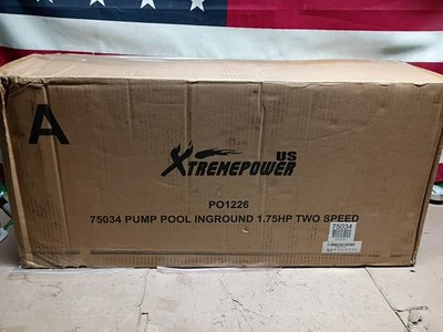 US XTREMEPOWER 75034 1.75 HP Two Speed Inground Pool Pump Open Box