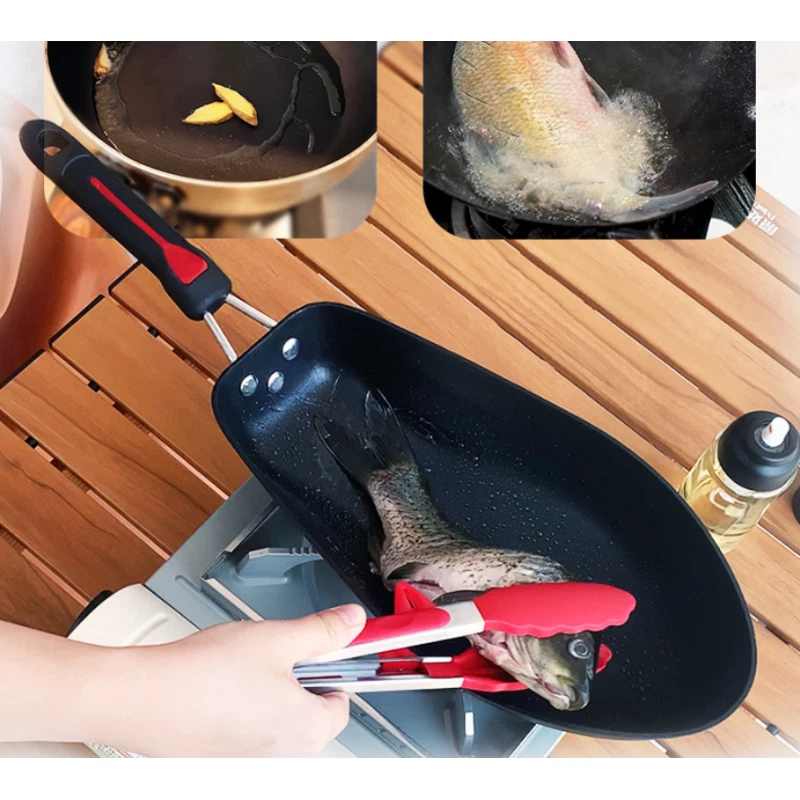 Nonstick Fish Frying Pan Fish Shaped Skillet Efficient