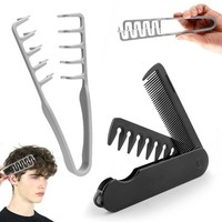 Locken Kamm Set FüR Haarstyling & Bartpflege - Textur Kamm Mit Breiten ZäHnen