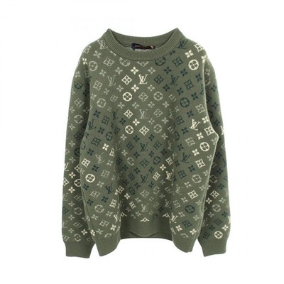 Louis Vuitton ロゴパターン セーター M LOUIS VUITTON Monogram Pullover Knitwear Sweater #XL wool cashmere