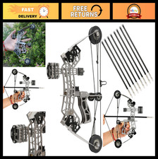 10.2" Compound Bow Set with 4/8 Arrows, Target Paper - Stainless Steel Archery K
