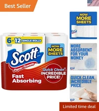 Scott Paper Towels, Choose-A-Sheet, 12 Double Rolls