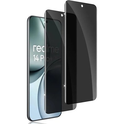 2 Tempered Glass Films for Realme 14 Pro Plus Black Anti Spy