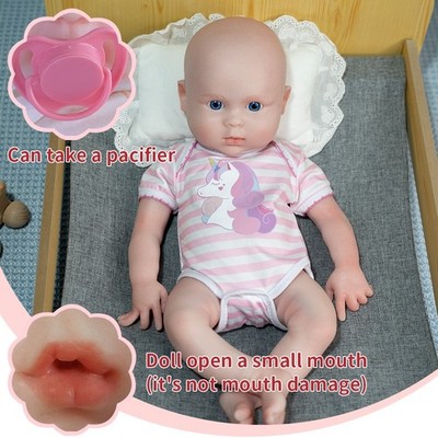17.7 inches Full Silicone Newborn Baby Doll not Full Soft Silicone Reborn Girl