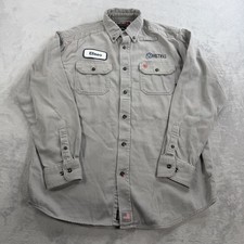 Ariat Work FR Flame Resistant Long Sleeve Button Down CAT 2 Mens L Gray Pocket