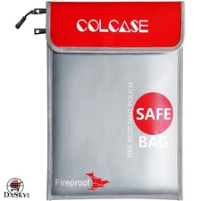 Fireproof and Waterproof Safe Bag - Protect Documents, Cash & Jewelry