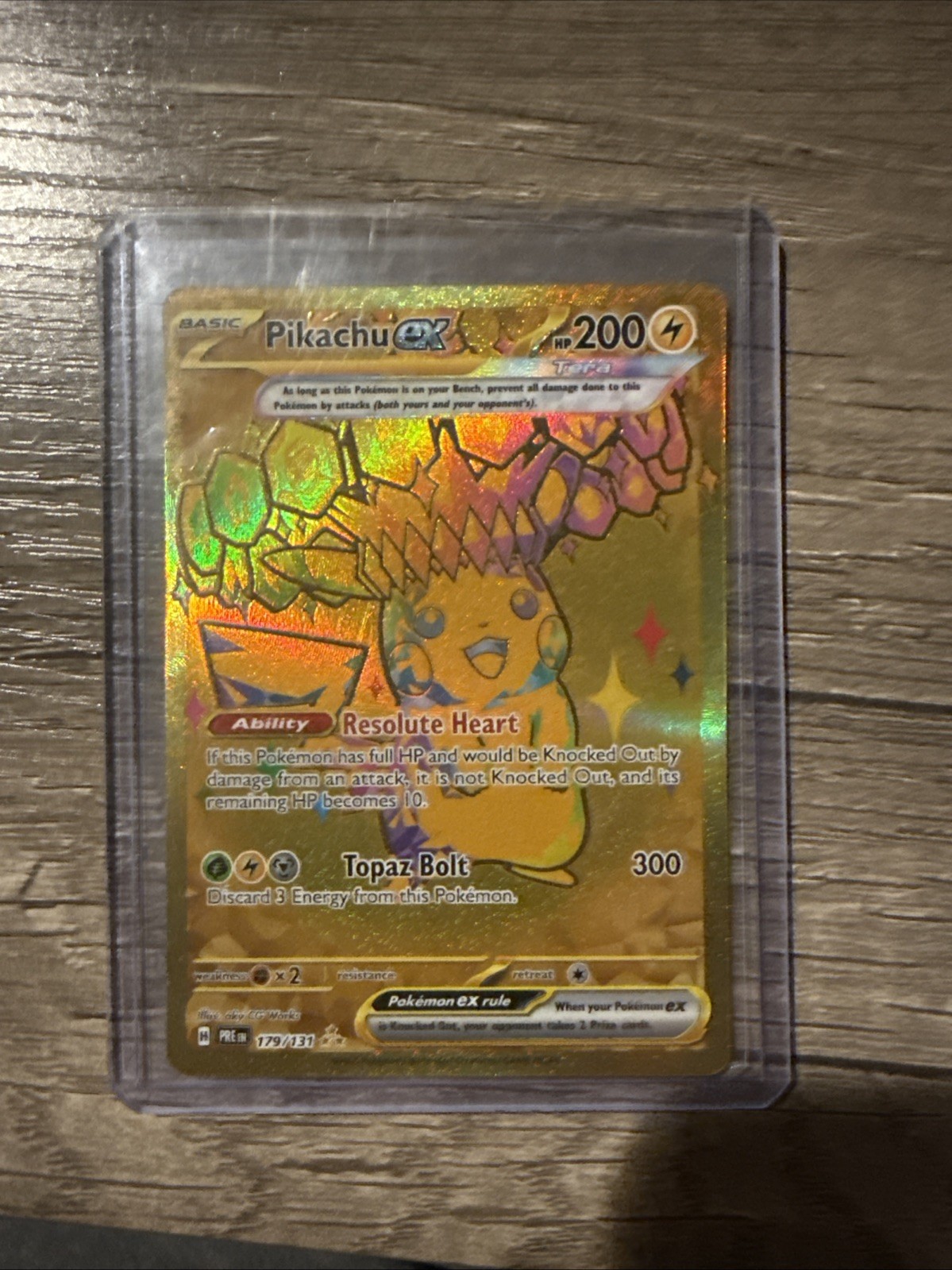 Pokémon TCG Pikachu EX Hyper Rare Gold SV Prismatic Evolutions Card 179/131