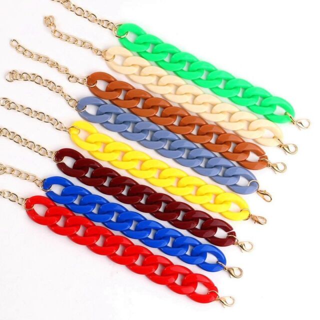Acrylic Thick Chain Bracelets - Multicolor Resin Chain Bracelets Bangles Jewelry