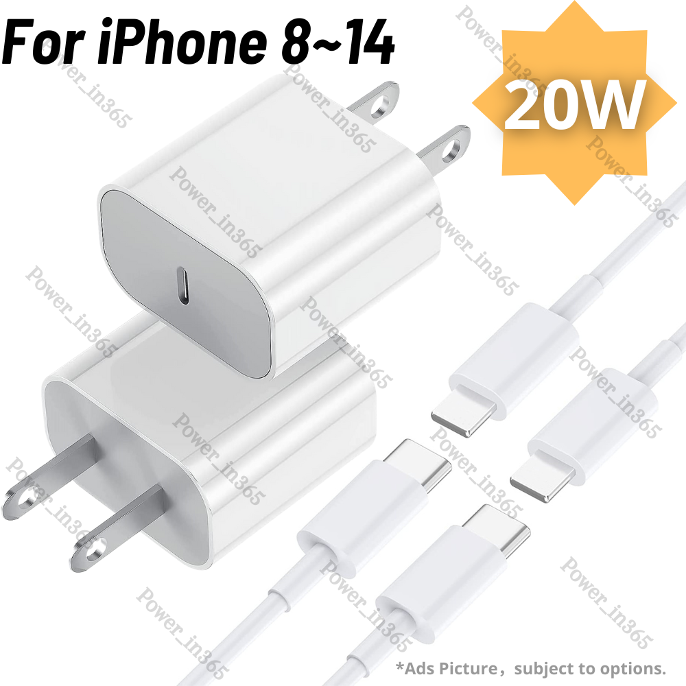 USB C Cable 20W Fast Wall Charger For iPhone 14 13 12 11 Pro Max 8 XS X XR iPad-image