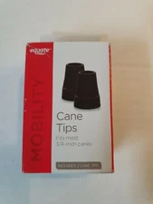 Equate Cane Tips CRUTCH CANE WALKER WALKING STICKS 3/4"  Canes Set Of 2 Open box