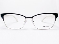 NEW Prada VPR65R GAQ-1O1 Women's Eyeglasses Frames Black/Silver Cat's Eye 55/16