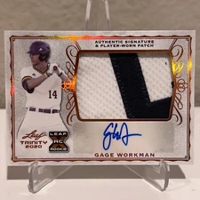 2020 Leaf Trinity Patch Auto Rookie RC Gage Workman #PA-GW1