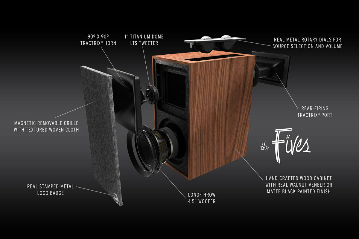 Klipsch The Fives 2.0 Powered Bookshelf Speakers Black B