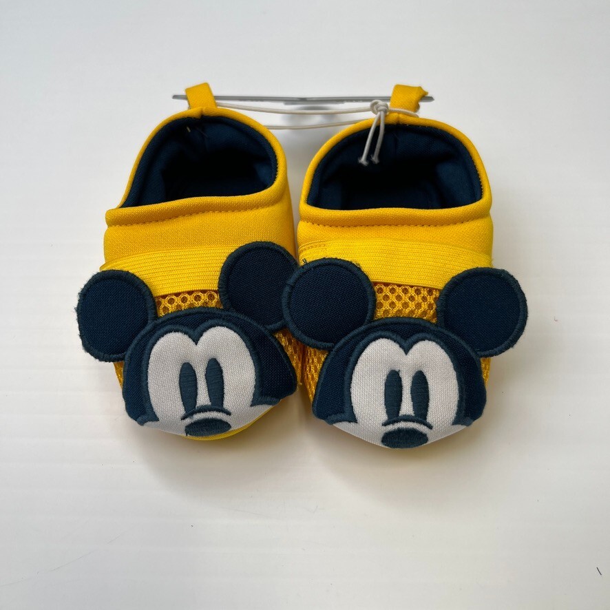 Mickey Mouse Shoe Baby 18 - 24 Month Slip On Strap Yellow Di