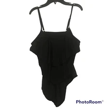 Zando Women’s One Piece Swimsuit Tummy Control Plus Size 2XL Black NWOT