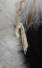 Dress it Up! New 5   1/2 FEET  white marabou feather scarf boa gold tinsel — photo 3